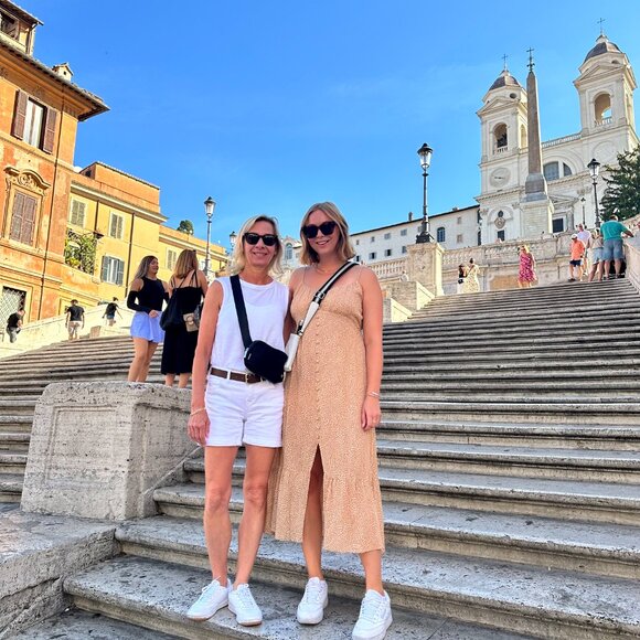 Orange/Tan Midi Dress - Picture 2 of 5